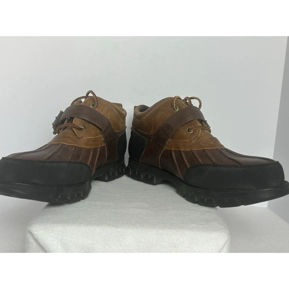 POLO Ralph Lauren Dover III Duck Boots Men's 13 D Two Tone Brown Leather 14323